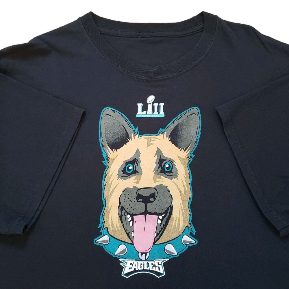 Philadelphia Eagles Underdogs Head Sz L-XL Black Superbowl Mens T-Shirt NFL